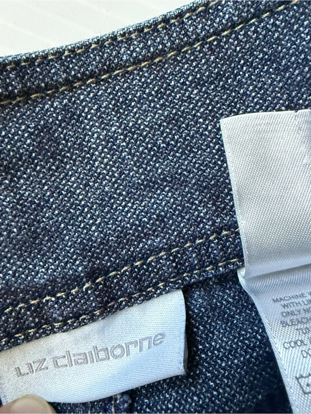 Liz Claiborne Dark Denim Maxi Skirt Wide Waistband Side Zipper